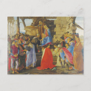 Postal Adoración del Magi por Sandro Botticelli 1475