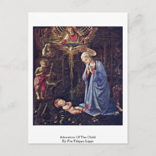 Postal Adoración Del Niño Por Fra Filippo Lippi