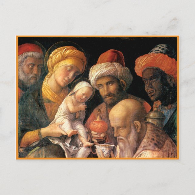 Postal Adoración Mantegna del Magi (Anverso)
