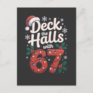 Postal Adorna los pasillos con 6 7 Navidad divertida Seis