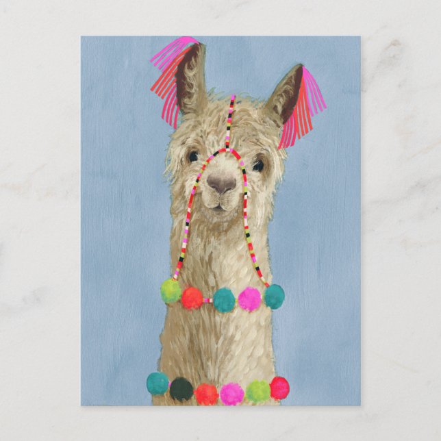 Postal Adorned Llama - Beige (Anverso)