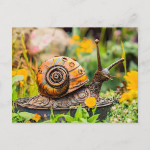Postal Adorno de jardín de caracol de metal