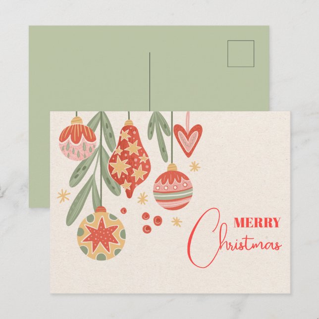 Postal adorno de Navidad (Anverso / Reverso)