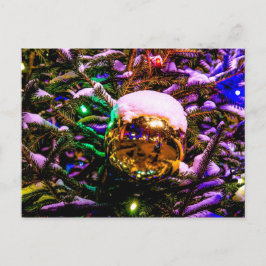 Postal Adorno de Navidad Amarillo en Forma de Bola