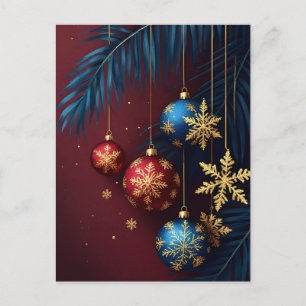 Postal ❄️ Adorno de Navidad Brillante Belleza 🎄 Festivo
