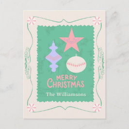 Postal Adorno de Navidad de caramelo personalizable edita