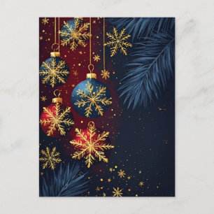 Postal ❄️ Adorno de Navidad de Lujo Mágico 🎄 Elegante