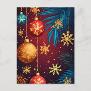 Postal 🎄 Adorno de Navidad elegante resplandor ❄️ Festiv