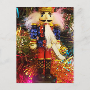 Postal Adorno de Navidad soldado cascanueces lentejuelas