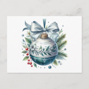 Postal Adorno Navideño Botánico Vintage