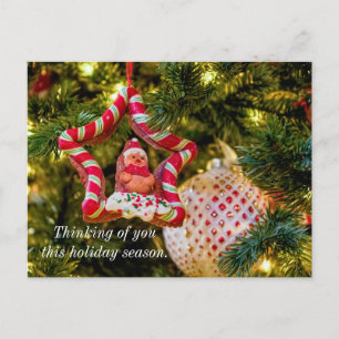 Postal Adorno Navideño de Pan de Jengibre Pensando en Ti