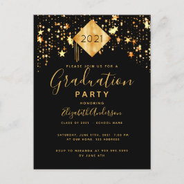 Postal Adorno superior para fiesta de graduación estrella