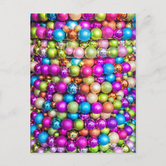 Postal Adornos de bolas multicolores (Anverso)