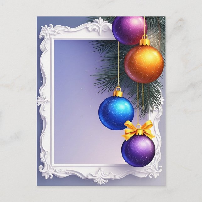 Postal 🎄 Adornos de invierno y magia de pino ❄️ Fiestas  (Anverso)