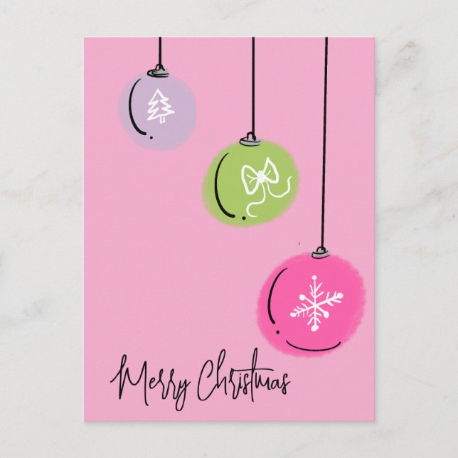Postal Adornos de Navidad Doodle (Anverso)