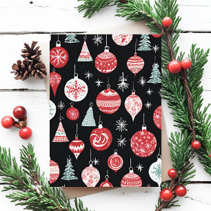 Postal Adornos de Navidad Negros