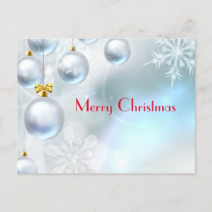 Postal adornos de Navidad y copos de nieve 