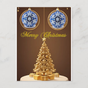 Postal Adornos Elegantes de Árbol de Navidad Festivos
