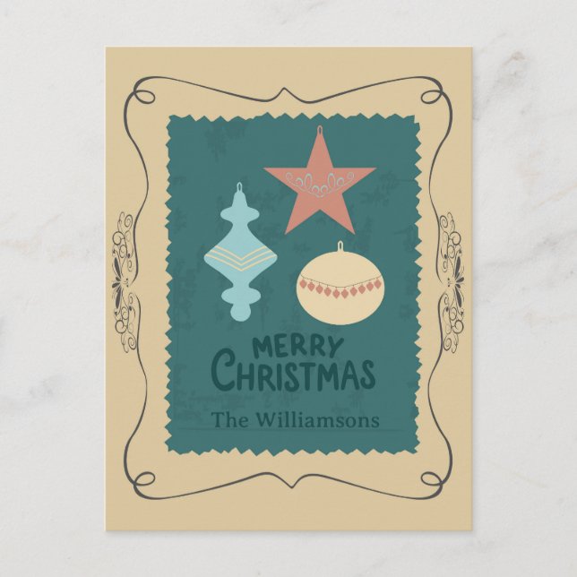 Postal Adornos Navideños Antiguos (Anverso)