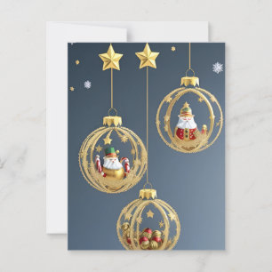 Postal Adornos Navideños Elegantes