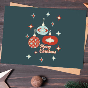 Postal Adornos Navideños Modernos de Mediados de Siglo