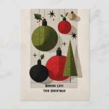 Adornos Navideños Modernos de Mitad de Siglo Retro