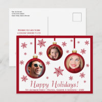 Adornos Navideños Rojos Divertidos & Copos de Niev