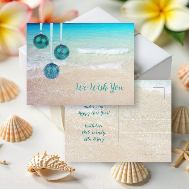 Postal Adornos Playa Tropical Navidad (Subido por el creador)