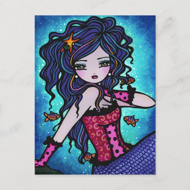 Postal Adriana Mermaid Fantasy Marine Art Postcard (Anverso)