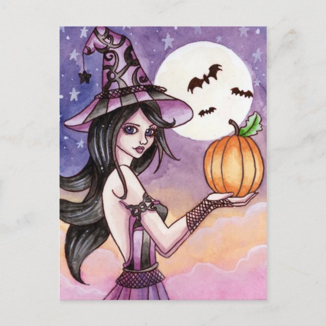 Postal Adrianna - Halloween Witch Postcard (Anverso)