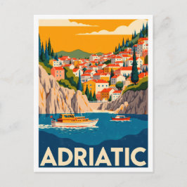 Postal Adriatic Croatia Art vintage Travel