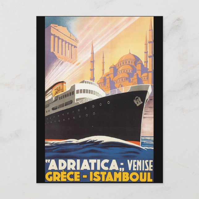 Postal Adriatica Lines - Poster de Viajes de la Viña (Anverso)