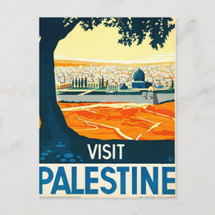 Postal Adv de Palestina de la visita del vintage
