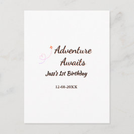 Postal Adventure awaits 1st birthday name date planeretro