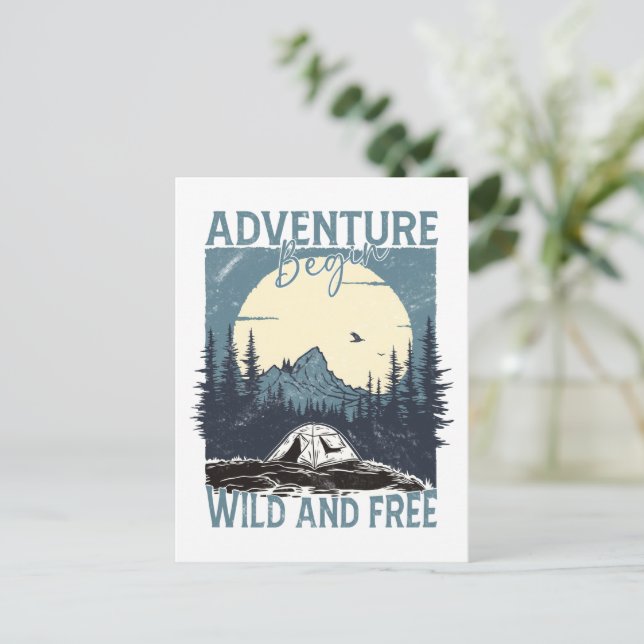 Postal Adventure Begin - Salvaje y Libre (Anverso de pie)