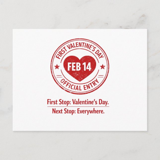 Postal Adventurous Passport Stamp First Valentine (Anverso)