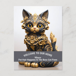 Postal Advertencia de hogar divertida y amigable para mas