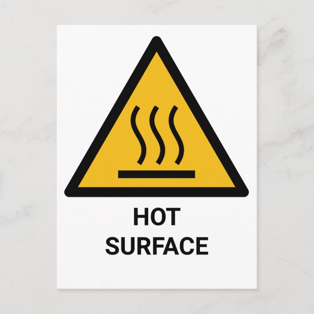 Postal Advertencia de superficie caliente, Precaución de  (Anverso)