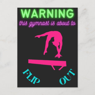 Postal Advertencia Esta Gimnasta Está a Punto de Dar la V