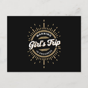 Postal Advertencia Viaje de Chicas en Progreso Vacaciones