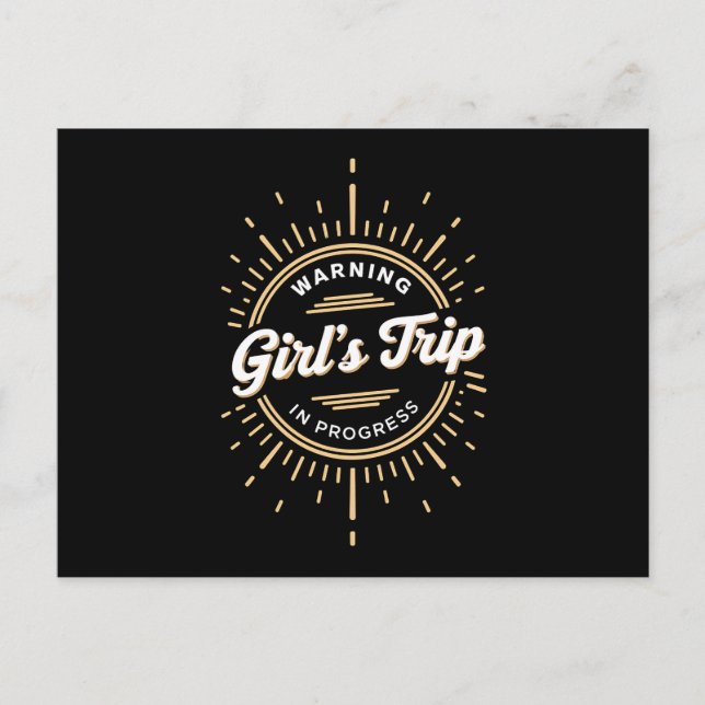 Postal Advertencia Viaje de Chicas en Progreso Vacaciones (Anverso)