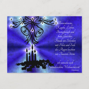 Postal Adviento, Navidad, poema en alemán