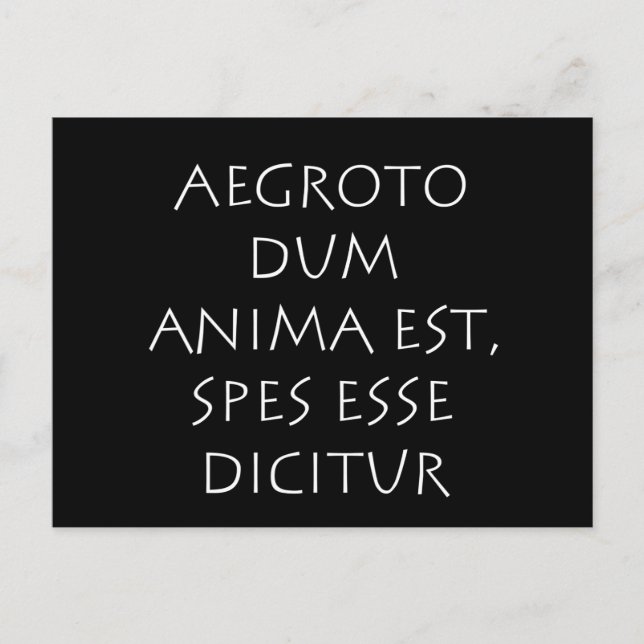 Postal Aegroto dum anima est spes esse dicitur (Anverso)