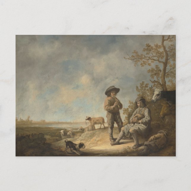 Postal Aelbert Cuyp - Pastores (Anverso)