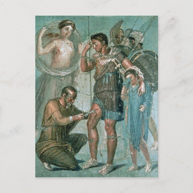 Postal Aeneas heridas, de Pompeya (Anverso)