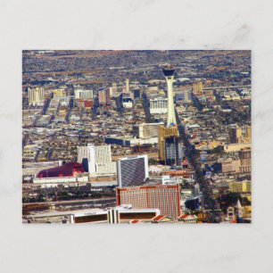 Postal aérea de Las Vegas Strip y Downtown