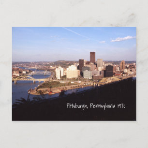 Postal Aerial Pittsburgh Pennsylvania City & Bridges 1970