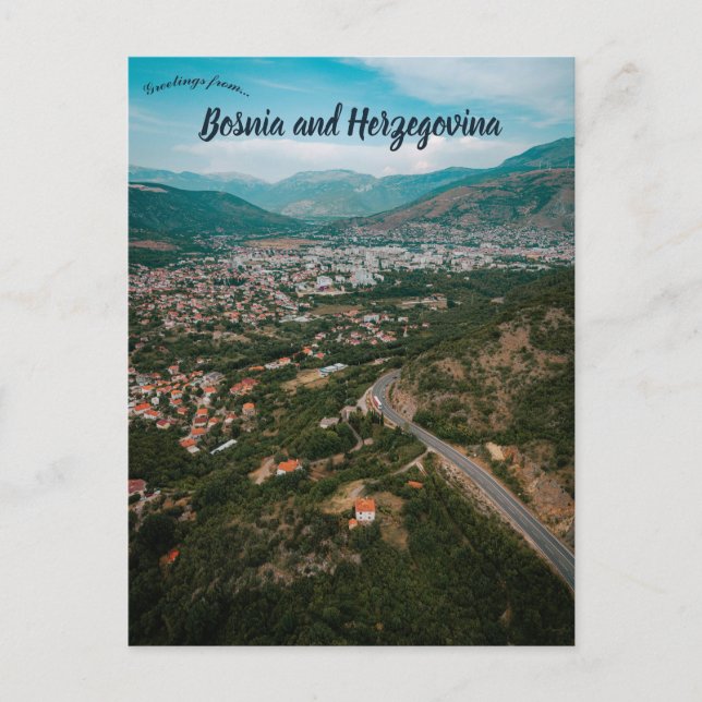 Postal Aerial View of Mostar Bosnia and Herzegovina  (Anverso)