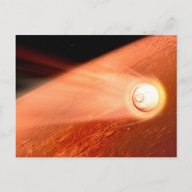 Postal Aeródromo Con Perseverancia Rover Descent To Mars (Anverso)