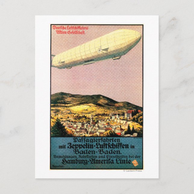 Postal Aeródromo Luftschiff Zeppelin sobre el Poster muni (Anverso)